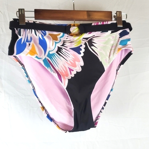 *Set* Trina Turk Seychelles Floral Bandeau Top High-Waisted Bottom Bikini Set - Picture 12 of 14
